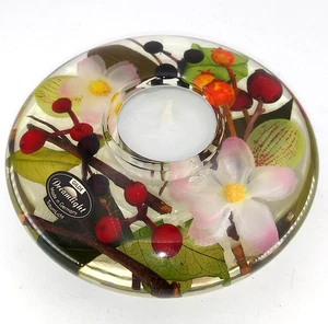 Gilde Dreamlight Germany Traumlicht Glass Tea Light Votive Candle Holder 5" diam - Picture 1 of 9