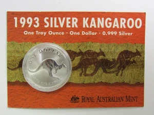 1993 1oz .999 Fine Silver Australia Kangaroo In OGP - Picture 1 of 2