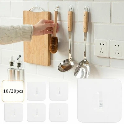 Home Hooks Duty Heavy Oil Proof PVC Seamless Sticky Strong Transparent - Image 1 of 4