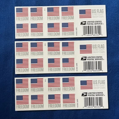 2022 U.S. FREEDOM FLAG Forever Stamps • Booklet of 20 • Lot of (3) Booklets - Image 1 of 4