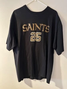 Reebok Reggie Bush #25 New Orleans Saints 2XL Mens Black T-shirt - Picture 1 of 5
