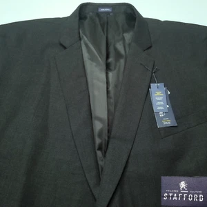 New Stafford "Travel" Men's Blazer 58L Gray Wool Sport Coat NWT Big Tall Fit - Picture 1 of 17