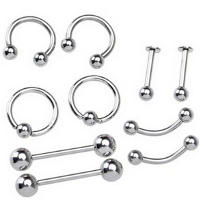 Tragus Bar Labret Tongue Bar Captive Bead Ring eyebrow BCR Nipple Ear Bar - Picture 1 of 8