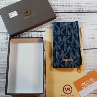 New Michael Kors MK Samsung Note 4 Ladies Leather Phone Case Wallet Black - Image 1 of 4