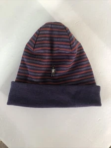 SMARTWOOL Merinowolle Wende Beanie/Mütze rot/lila gestreift Neu ohne Etikett - Bild 1 von 7