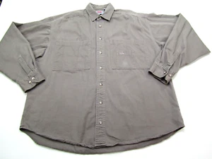 VTG Canterbury of New Zealand Shirt Mens XL Tall Brown Button Down Utility Work - Picture 1 of 13