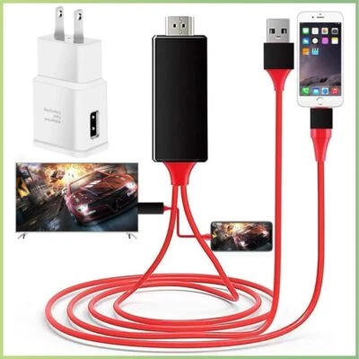 HDMI Adapter Cable 1080P Digital AV Converter for iPhone iPad iPod to TV Cord - Image 1 of 4