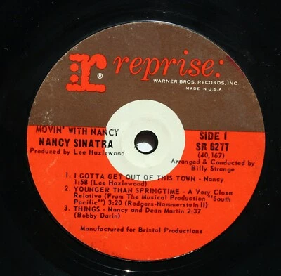 NANCY SINATRA Movin' With 7" 33 1/3rpm EP Reprise 6277 Jukebox LP Nancy HEAR - Image 1 of 2