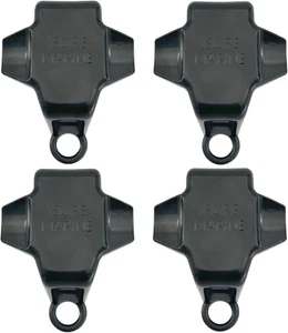Square Rail Mount,Pontoon Boat Rail Fender Hanger/Adjuster Black/White 4Pcs - Picture 1 of 6