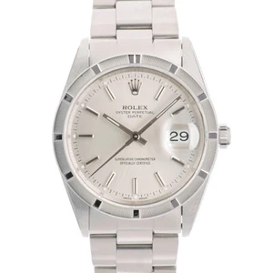 ROLEX Oyster Perpetual Date Engine Turned Bezel 15210 Warranty 1997 SN/#W - Picture 1 of 24