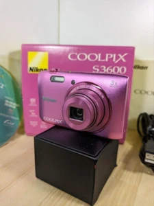 [W/BOX] Nikon Coolpix S3600 Pink 8x Zoom Digital Camera gift from JAPAN - Picture 1 of 8