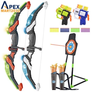Light Up Bow and Arrow Set Kids Archery Game Toy Indoor Outdoor Boys Girls Gifts - Picture 1 of 10