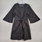 L.N.V Womens Dress Size M Black Stretch Knot Front Flared Sleeve Cocktail A Line