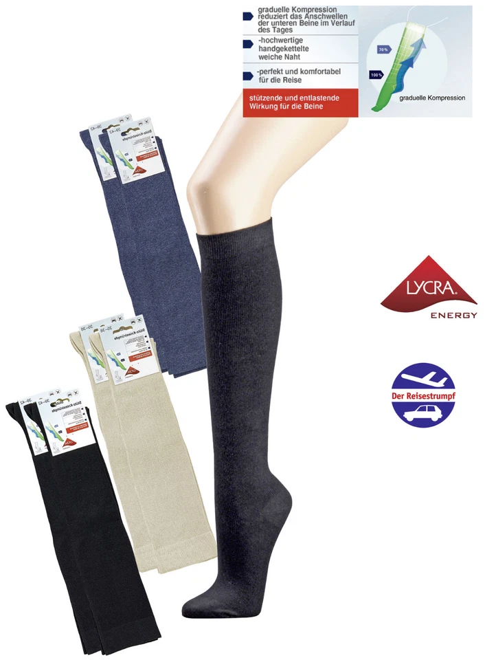 Lycra Kompressionssocken Reisestrümpfe Stützstrümpfe Sport Kompressionsstrümpfe - Bild 1 von 1
