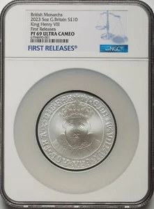 Great Britain UK 2022 British Monarchs King Henry VII  5oz PF69 FIRST RELEASES - Picture 1 of 2