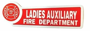 SEÑORA AUXILIAR - DEPARTAMENTO DE BOMBEROS - Calcomanía roja y plateada - Imagen 1 de 1
