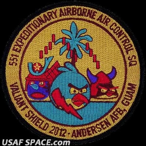 USAF 551st EXPEDITIONARY AIRBORNE AIR CONTROL SQ- VALIANT SHIELD- ORIGINAL PATCH - Picture 1 of 2