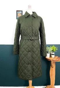 BARBOUR Olive Cordelia Quilt Coat £229 Size UK 16 EU 42 USA 12 XL Net a Porter - Picture 1 of 21