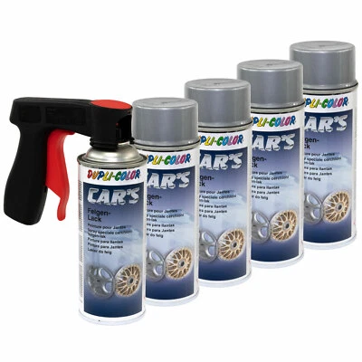 Felgensilber 5 x 400 ml Lack Spray Dupli Color 385919 Silber mit Pistolengriff - Bild 1 von 4