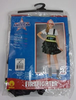 Rubíes Bombero Niñas Grande 12-14 Jóvenes Héroes Americanos Disfraz Vestido y Sombrero  Foto 1 de 3