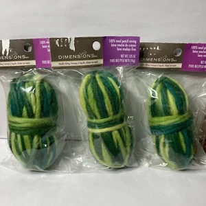 Dimensions Feltworks 100% Wool Pencil Roving Variegated Green Needle Felting - Picture 1 of 16