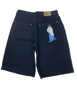 Vintage Vato Loco Jean Shorts Men’s 38 Baggy Lil Homies Embroidered 90’s Style - Picture 1 of 14