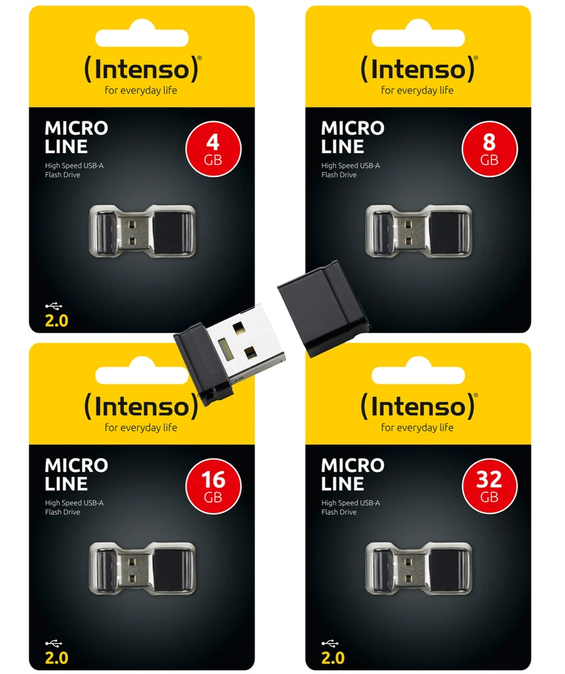 Intenso USB Stick Micro Line Mini USB Flash Drive Memory 4GB 8GB 16GB 32GB - Image 1 of 1