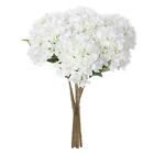 EZFLOWERY 5 Pcs Artificial Silk Hydrangea Flowers 18'' Bouquet Arrangement White