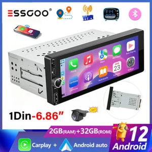 Radio estéreo para automóvil 7" DIN único Android 13 GPS FM/RDS USB unidad principal Apple Carplay - Imagen 1 de 13