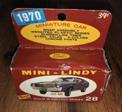 Nuevo Sellado Vintage Mini Lindy 28 1970 AMX Conjunto a Presión Lindberg Modelo Coche Caja Foto 1 de 4