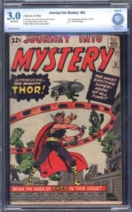 JOURNEY INTO MYSTERY #83 CBCS 3.0 OW PAGES // ORIGIN/1ST APPEARANCE OF THOR - Picture 1 of 2