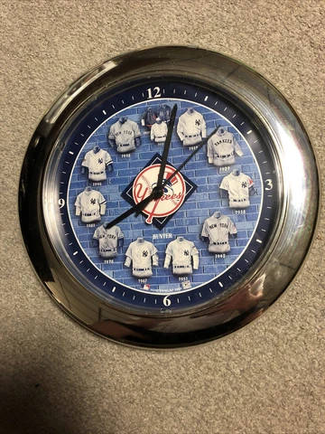 New York Yankees Quartz Wall Clock  11.5” Uniforms Through The Years 2003 Hunter Cover