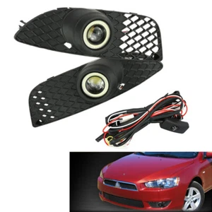 For Mitsubishi Lancer 08-14 Grille & Fog Light LED Lamp Angle/Devil Eyes Pair - Picture 1 of 6