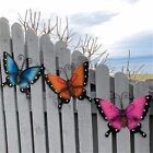 Sculpture murale papillon acrylique durable pour jardins extérieurs bleu/orange