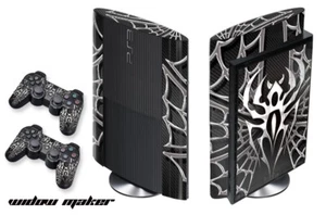 Skin Decal Wrap For PS3 Super Slim PlayStation 3  Console + Controller WidowMkr - Picture 1 of 1