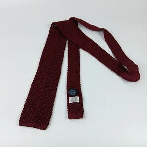 Fairfax Knit Tie 100% Silk Maroon Made in Italy 55/2.5 inch - Imagen 1 de 8