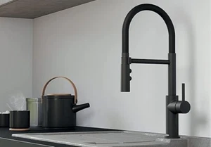 BLANCO 525793 Catris-S Flexo, Kitchen Mixer Tap, Matte Black, High Pressure - Picture 1 of 4