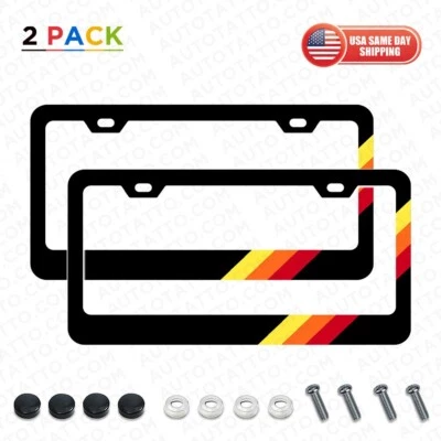 2x Toyota TRD Tri-Color Sport 4x4 Front Rear License Plate Frame Cover Decorate - Image 1 of 4