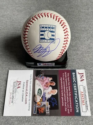 LOS ANGELES DODGERS MIKE PIAZZA AUTOGRAPH HALL OF FAME LOGO BASEBALL JSA AI82263 - Image 1 of 2