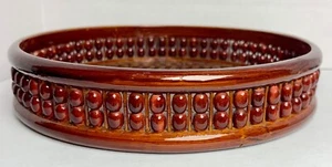 Vintage Asian Handmade Bamboo Beaded Lacquered Tray - Picture 1 of 3