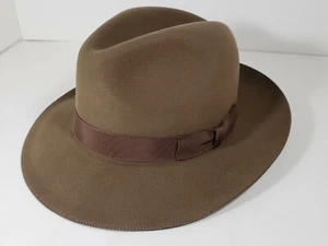 BORSALINO COMO II FUR FELT HAT FEDORA CAMEL MADE IN USA - Picture 1 of 9
