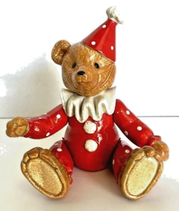 Vintage Schmid Gordon Fraser Jester Clown Bear 1983 Ceramic Music Box-Works - Picture 1 of 8