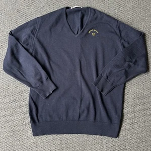 Pierre Balmain Wool Sweater Fits Like L Mens Vintage Navy Blue 1984 Waverley - Picture 1 of 7