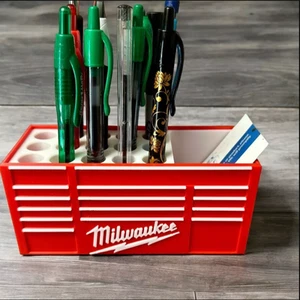 Milwaukee Mini Tool Box Pen Storage Tool Box Organizer for Desk – Gift for dad - Picture 1 of 8