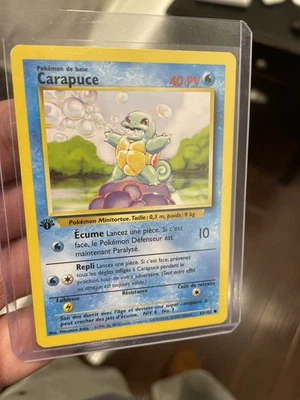1999 Pokemon Squirtle  (Carapuce) 1st Edition Base Set 63/102 French - Image 1 of 2
