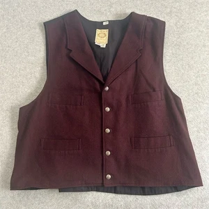 Wah Maker Vest Western 2XL Red Wool Waistcoat Casual Fall Burgundy - Picture 1 of 8