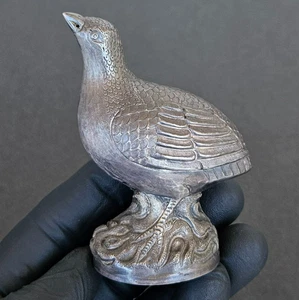 Antica statuina cinese argento sterling 970 scuotitore sale pepe pernice - Foto 1 di 14