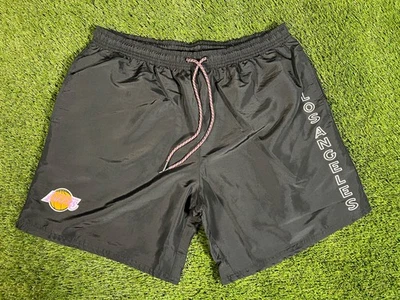 New Los Angeles Lakers Authentic Retro NBA Basketball Men's Black Shorts Large - Image 1 of 4