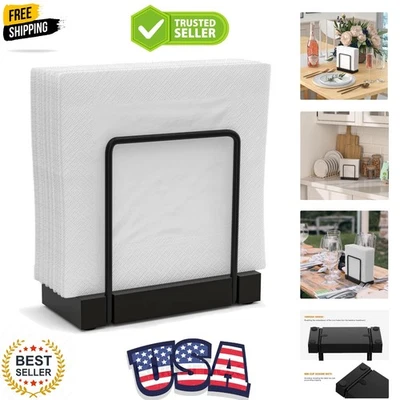 Универсальный деревенский держатель салфеток — легкий дизайн из бамбука и железа, размер 5,78 дюйма - Изображение 1 из 4