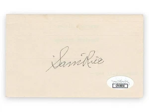 Sam Rice Signed Autographed 3X5 Index Card Senators Hall of Famer JSA CF45854 - Picture 1 of 2